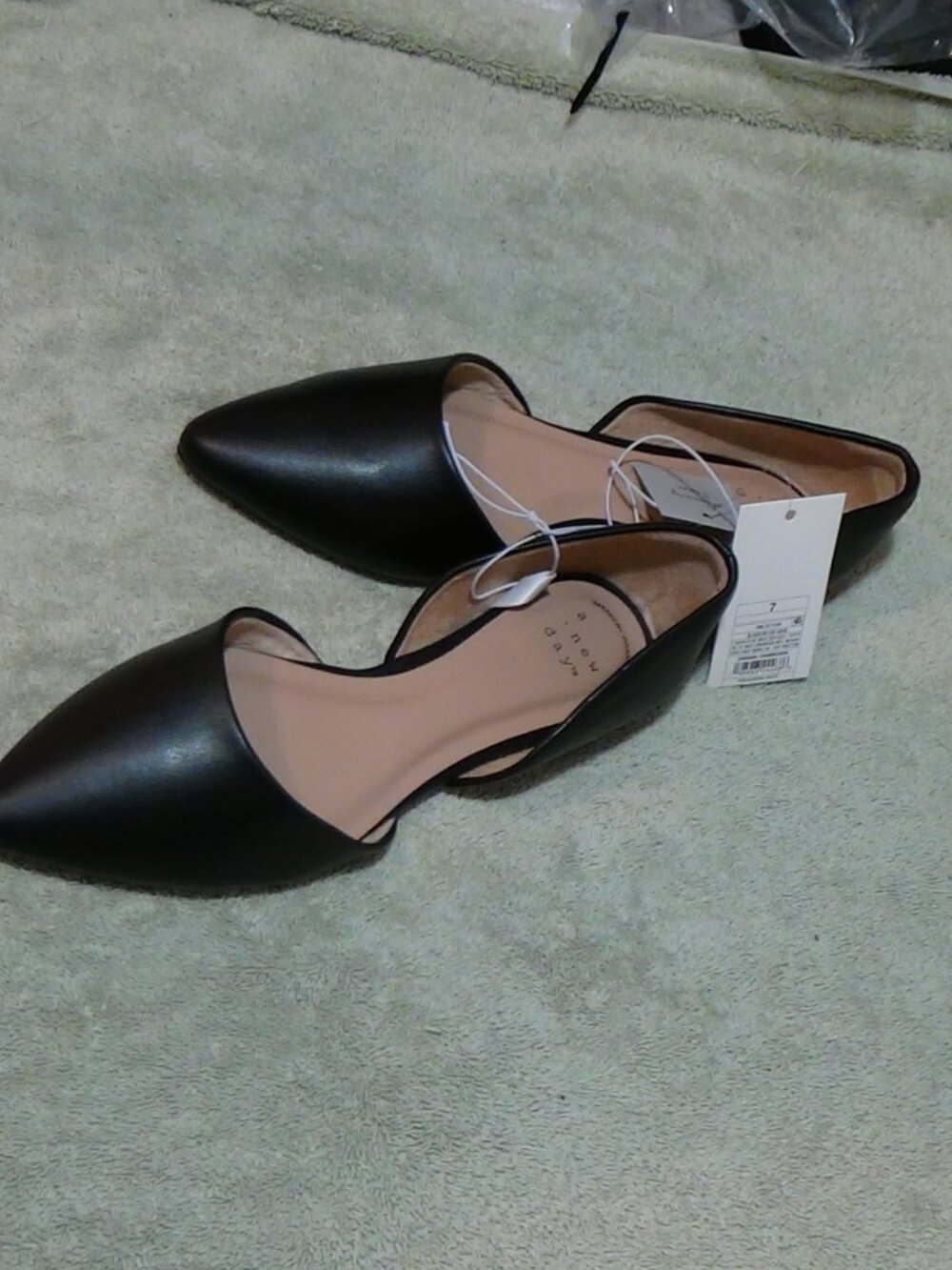 A New Day Women's Julie Ballet Flats Faux Leather Size 7 Black